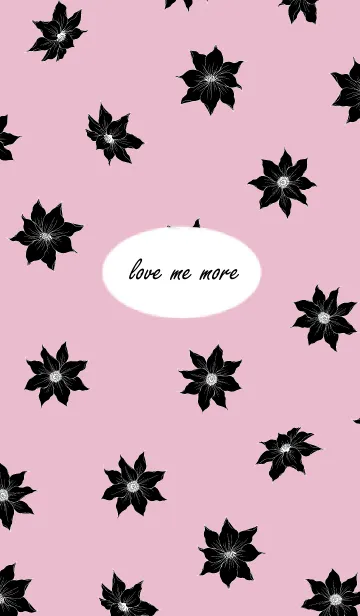 [LINE着せ替え] ピンク×黒×お花の画像1