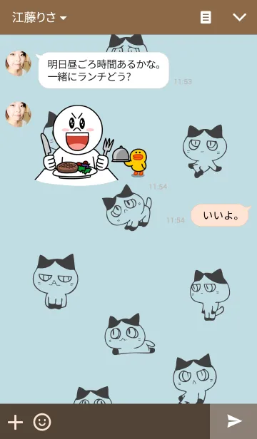 [LINE着せ替え] はちわれ猫で返信の画像3