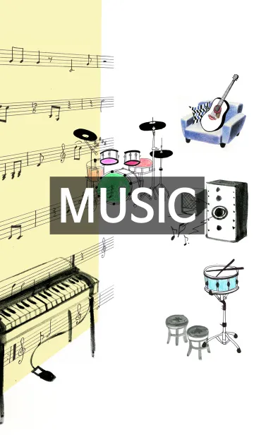 [LINE着せ替え] yellow music_01の画像1
