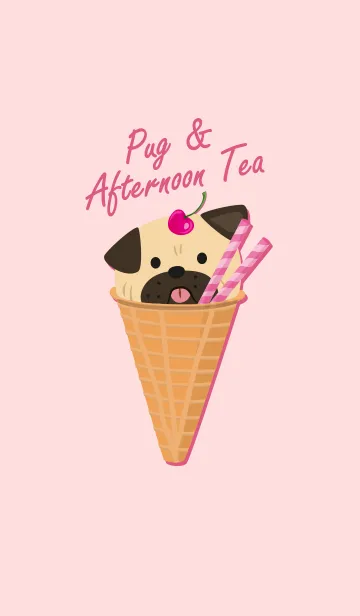 [LINE着せ替え] Pug！ Pink！ Tea Time！の画像1