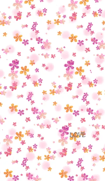 [LINE着せ替え] 水彩水玉とお花の画像1