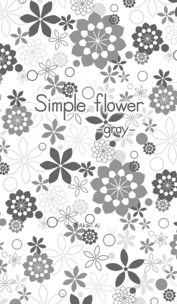 [LINE着せ替え] Simple flower -gray-の画像1