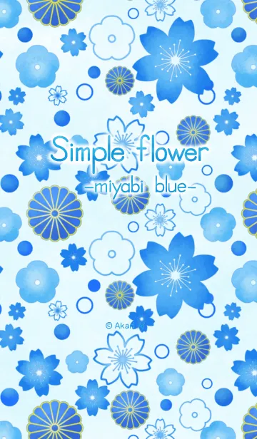 [LINE着せ替え] Simple flower -miyabi blue-の画像1