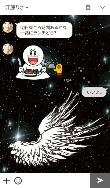 [LINE着せ替え] Wings in the night sky.の画像3
