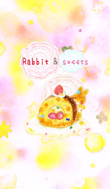 [LINE着せ替え] Rabbit＆sweetsの画像1