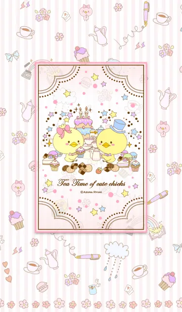 [LINE着せ替え] Tea Time of cute chicksの画像1