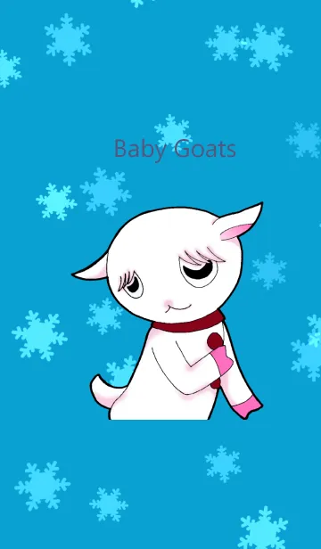 [LINE着せ替え] 子ヤギのめーめーと雪の画像1