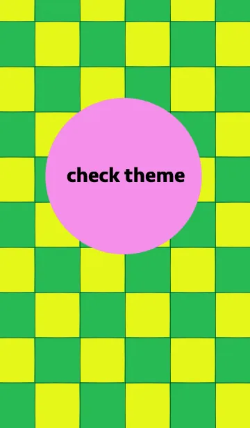 [LINE着せ替え] チェック柄 黄色 緑の画像1