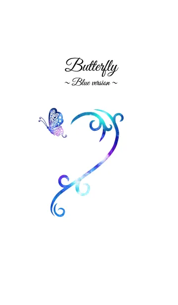 [LINE着せ替え] ♥ペア♥butterfly heart ~blue version~の画像1