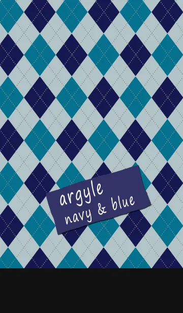 [LINE着せ替え] argyle navy ＆ blueの画像1