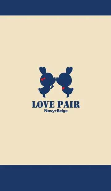 [LINE着せ替え] LOVE Pair Navy+Beige.の画像1