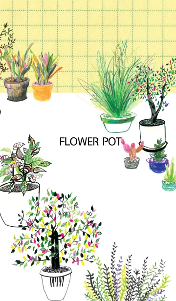 [LINE着せ替え] yellow room_02_flowerpotの画像1