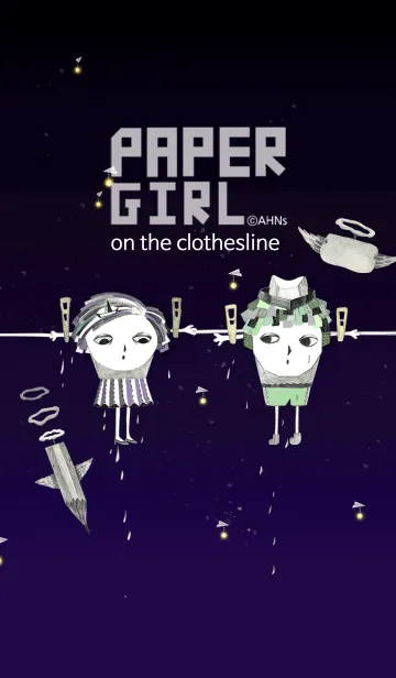 [LINE着せ替え] PAPER GIRL_on the clotheslineの画像1