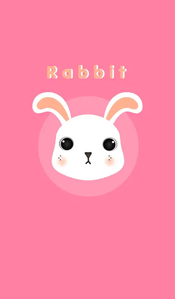 [LINE着せ替え] White Rabbit and pink backgroundの画像1