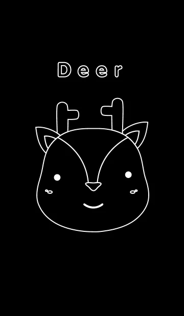 [LINE着せ替え] white deer and black backgroundの画像1