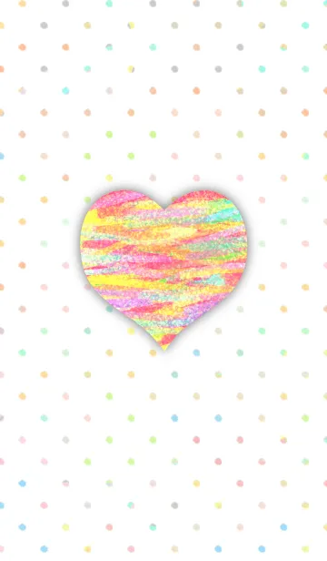 [LINE着せ替え] カラフル ドット＆ハートの画像1