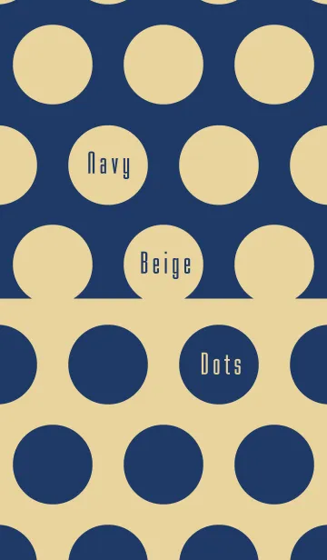 [LINE着せ替え] ベージュとネイビーの水玉の着せ替えの画像1
