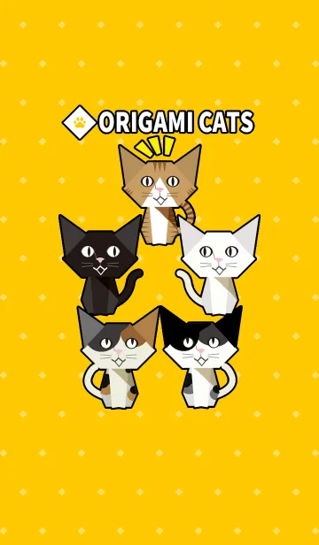 [LINE着せ替え] 折り紙ネコの画像1