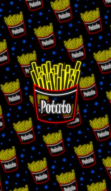 [LINE着せ替え] Potato -Neon style-の画像1