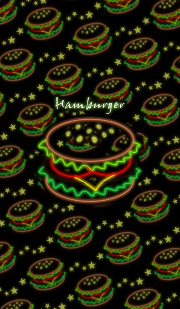 [LINE着せ替え] Hamburger -Neon style-の画像1