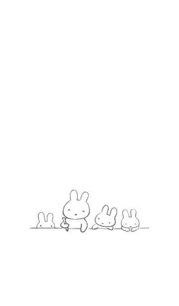 [LINE着せ替え] ほっこり仲良し親子ウサギちゃんの画像1