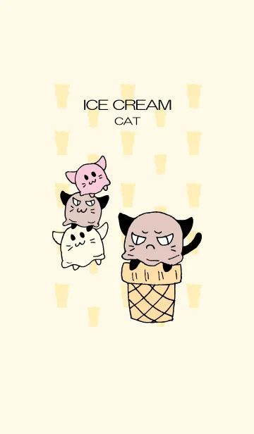 [LINE着せ替え] アイスクリームねこの画像1