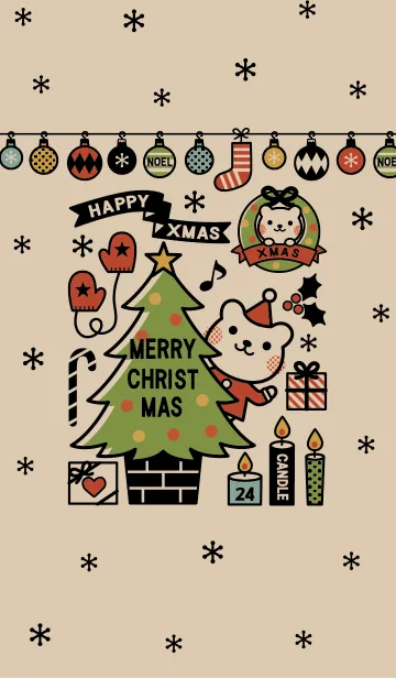 [LINE着せ替え] ビターなクマさん★ver.Xmasの画像1