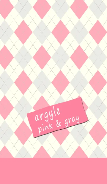 [LINE着せ替え] argyle pink ＆ grayの画像1