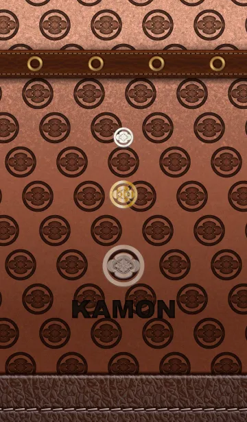 [LINE着せ替え] KAMON_家紋_丸に横木瓜(レザー調)_v01の画像1