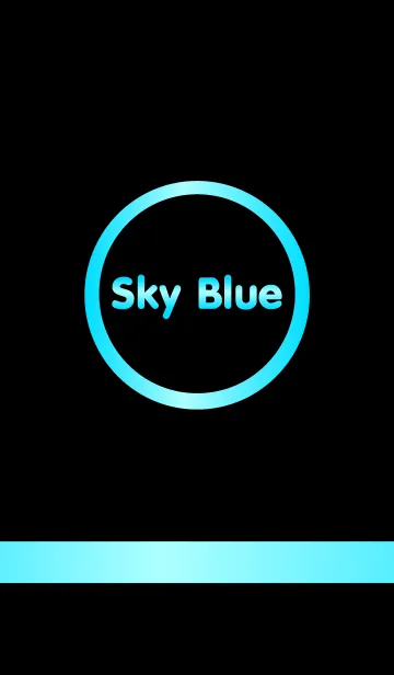 [LINE着せ替え] Simple Sky Blue ＆ Black (Circle)の画像1