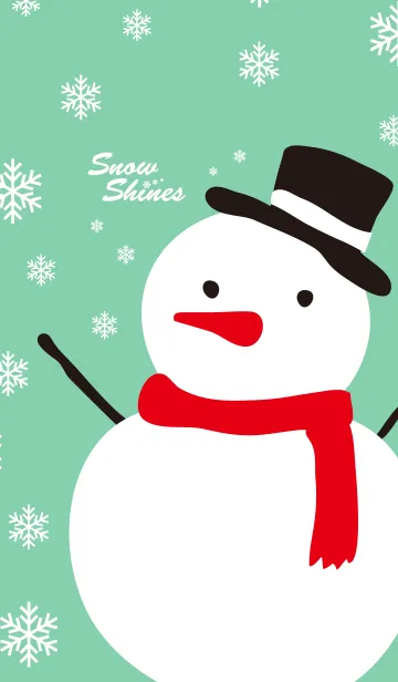 [LINE着せ替え] 雪は輝く-緑-の画像1