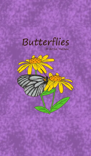 [LINE着せ替え] Butterflies ＆ Caterpillarの画像1