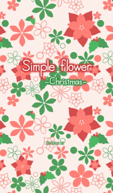 [LINE着せ替え] Simple flower -Christmas-の画像1