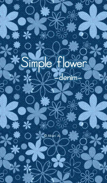 [LINE着せ替え] Simple flower -denim-の画像1