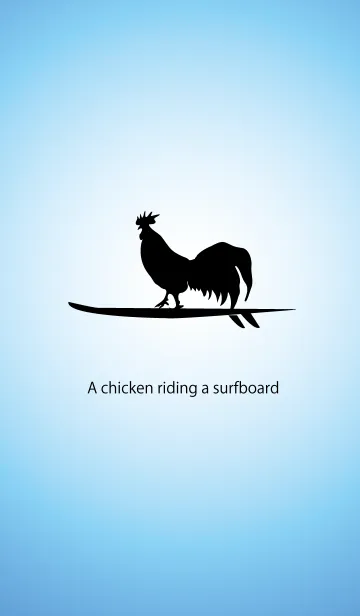 [LINE着せ替え] A chicken riding a surfboard.の画像1