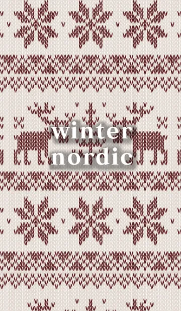 [LINE着せ替え] winter nordic pattern -red-の画像1