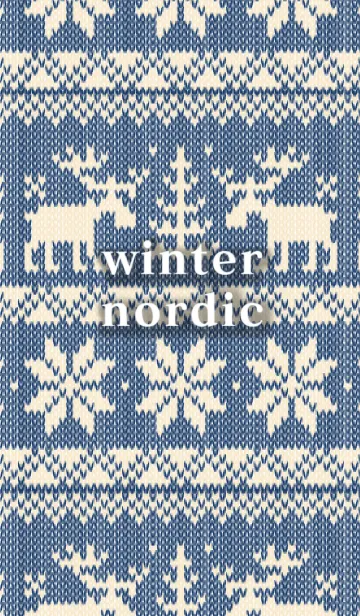 [LINE着せ替え] winter nordic pattern -navy-の画像1