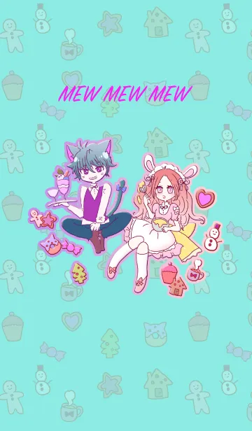 メイドうさぎとねこ少年の着せ替えメイン画像