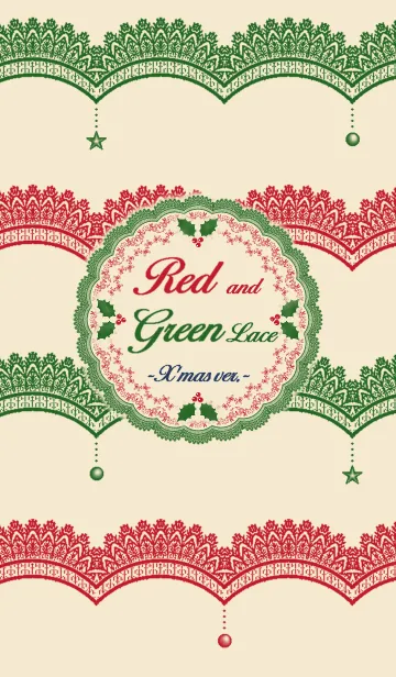 [LINE着せ替え] Red ＆ Green Lace -X'mas ver.-の画像1