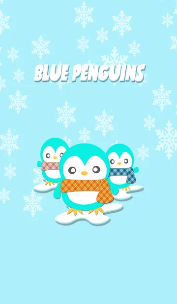 [LINE着せ替え] Cute blue Penguinsの画像1