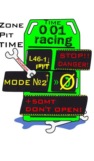 [LINE着せ替え] 危険！！ TIME Racing PITエリアの画像1