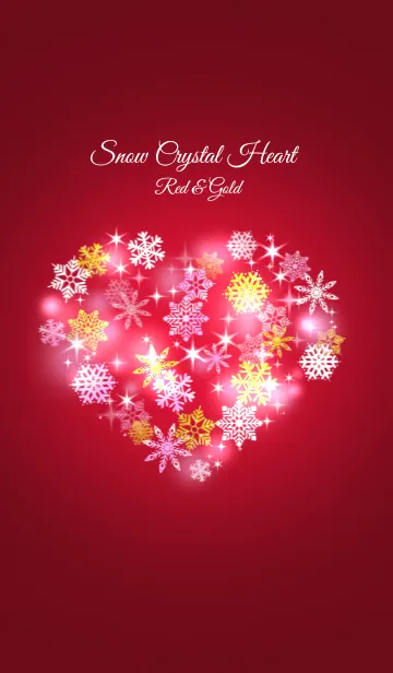 [LINE着せ替え] ♥ペア♥Snow Crystal Heart～Red＆Gold～の画像1