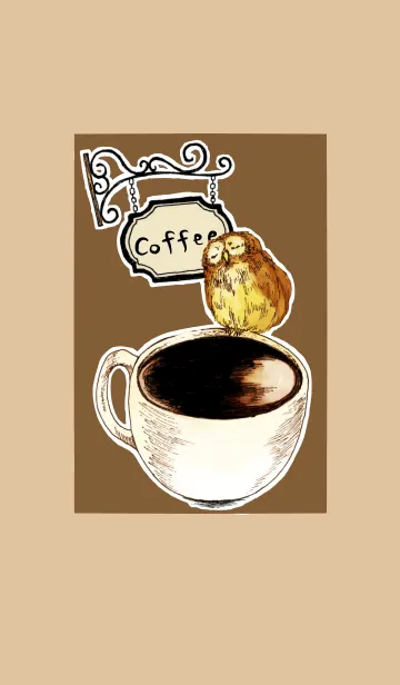 [LINE着せ替え] Owl＆coffeeの画像1