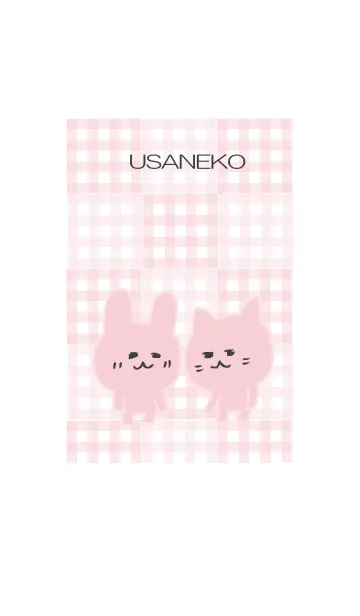 [LINE着せ替え] うさねこ チェックの画像1