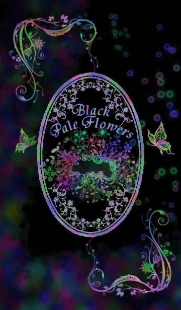 [LINE着せ替え] Black pale flowersの画像1