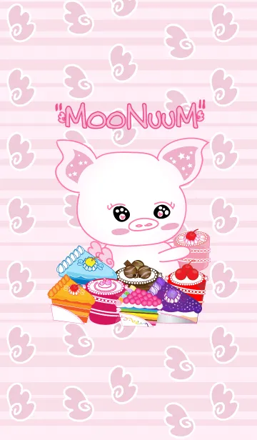 Angel Pig : MooNuum Pink Sweets ThemeのLINE着せ替え