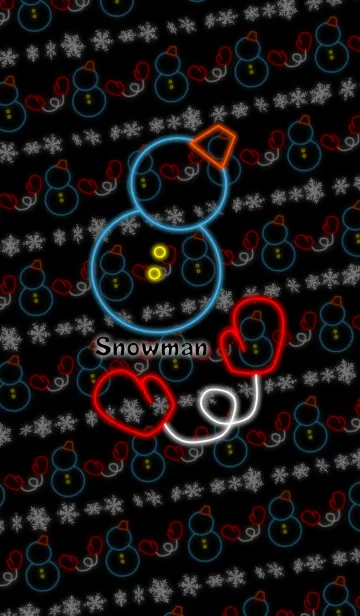 [LINE着せ替え] Snowman -Neon style-の画像1