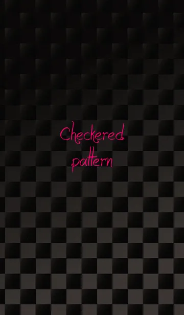 [LINE着せ替え] checkered pattern-black-の画像1