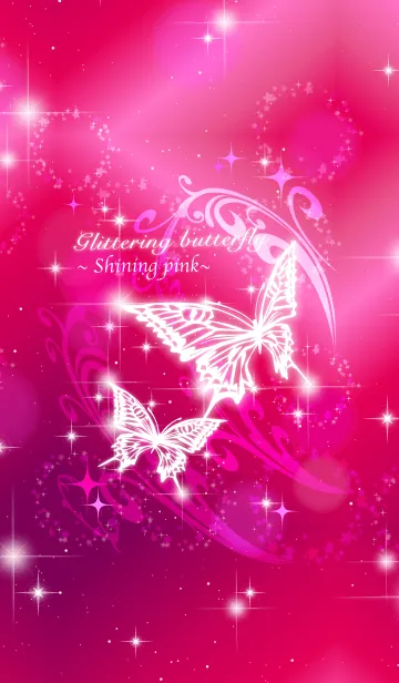 [LINE着せ替え] Glittering butterfly shiningpinkの画像1