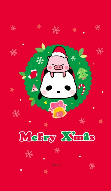 [LINE着せ替え] パンダと豚 Merry X'mas の着せかえ(Ellya)の画像1